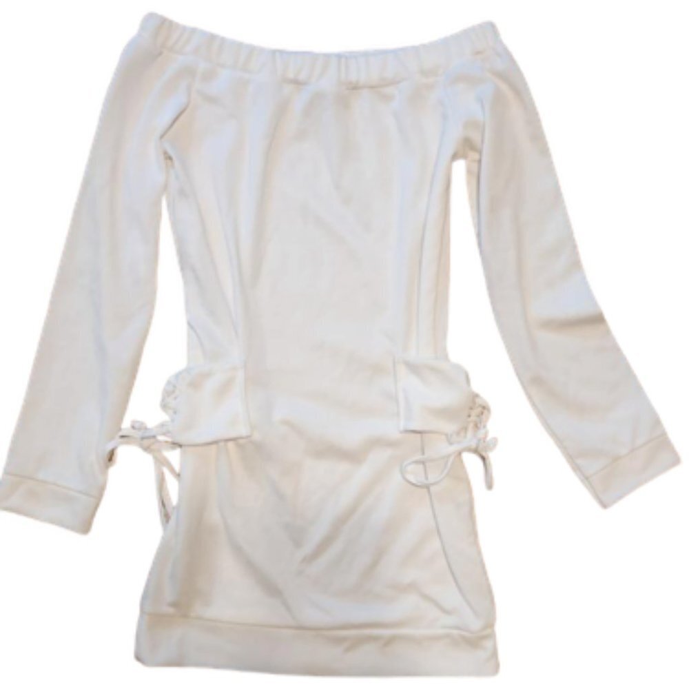 Stylewise White Mini Long Sleeve Dress || Small GUC
